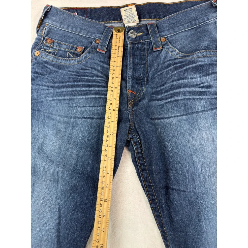 True Religion Rocco Slim Fit Jeans Mens 32 Medium Wash Blue Made in USA Cotton
